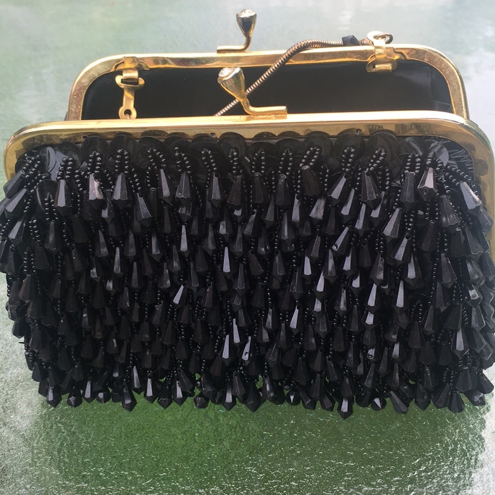Richere purse by Walborg . Multi black beads